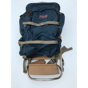 VTG Jansport K2 External Aluminum Frame Backpack Blue Tan Hiking Camping USA